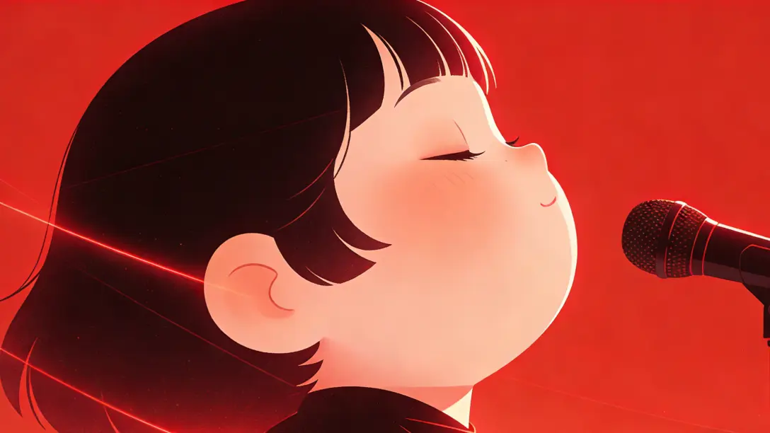 Close‑up view of a sound wave visualisation representing detailed vocal analysis